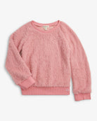 Ivy Rose Willow Top - cozy pink fuzzy long sleeve top for kids, perfect for chilly days and versatile styling.