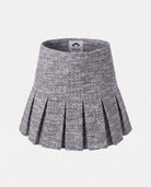 Black Boucle Yoke Pleated Skirt featuring soft boucle texture and pleated A-line design for active girls.