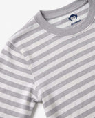 Heather Grey Stripe 2-Piece Long Sleeve Pajama Set showing soft fabric and classic stripe design from Appaman.