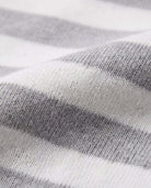 Close-up of the fabric texture showcasing the heather grey and white stripes of the Heather Grey Stripe 2-Piece Long Sleeve Pajama Set.