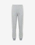 Heather Grey Stripe 2-Piece Long Sleeve Pajama Set matching pants with striped design for kids.