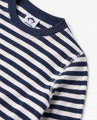 Navy Stripes 2-Piece Long Sleeve Pajama Set top showcasing classic navy and white stripes and Appaman label.
