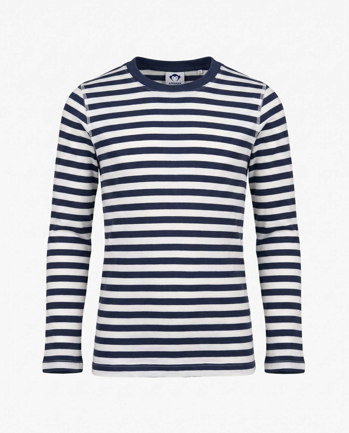 Navy Stripes 2-Piece Long Sleeve Pajama Set featuring a soft long sleeve top with navy and white stripes.