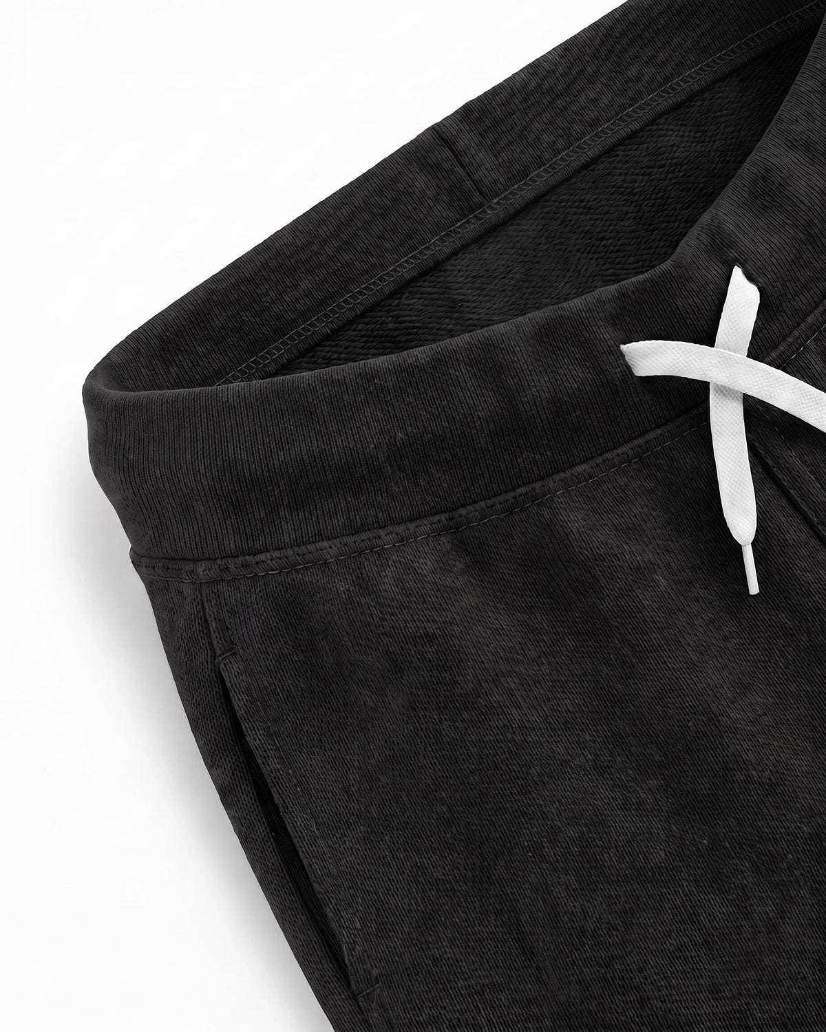 Black Gym Sweatpants close-up showing waistband and drawstring design for active kids.