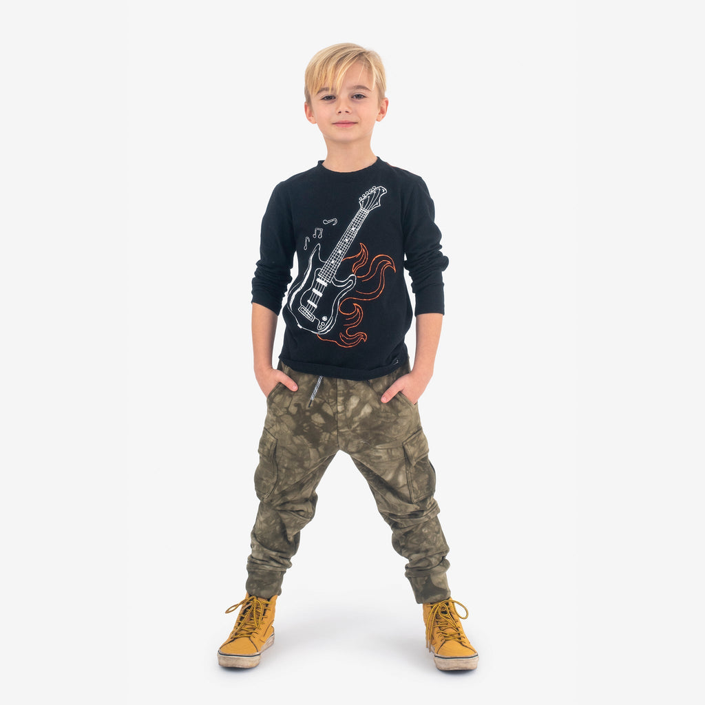 Appaman Best Quality Kids Clothing Boys Bottoms Empire Sweatpants | Olive Tie Dye