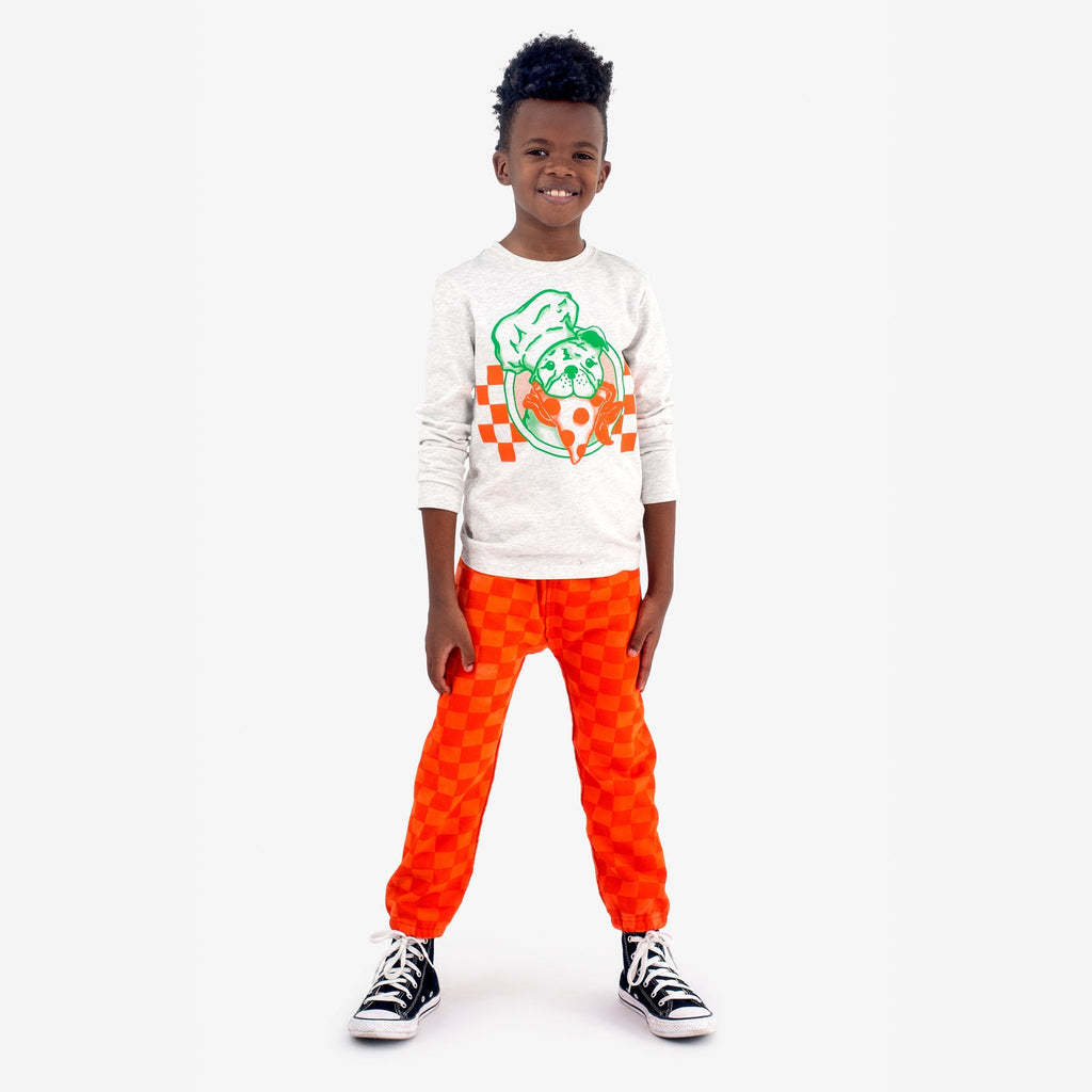 Appaman Best Quality Kids Clothing Boys Bottoms Gym Sweatpants  | Orange Check
