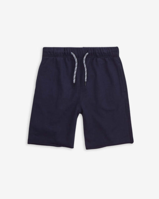Navy blue camp shorts for kids, breathable and durable, perfect for adventures and stylish back-to-school outfits!