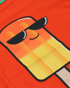 Cheerful orange popsicle graphic on a vibrant kids' tee, perfect for summer fun and stylish adventures!