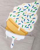 Pocket tee showcasing a melting ice cream graphic—fun kids clothes that scream summer style!