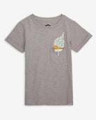 Stylish gray pocket tee featuring a fun ice cream graphic—ideal for kids' summer adventures!
