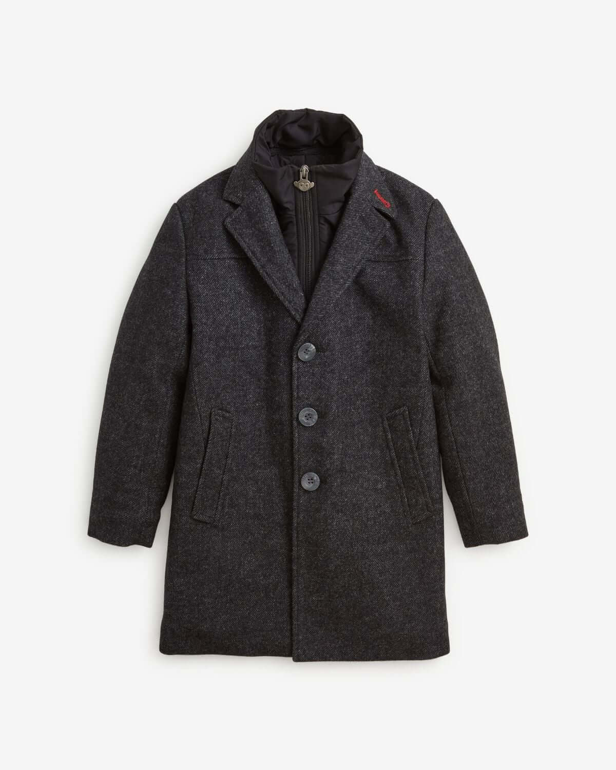 Boys Tweed Overcoat in Black | Appaman