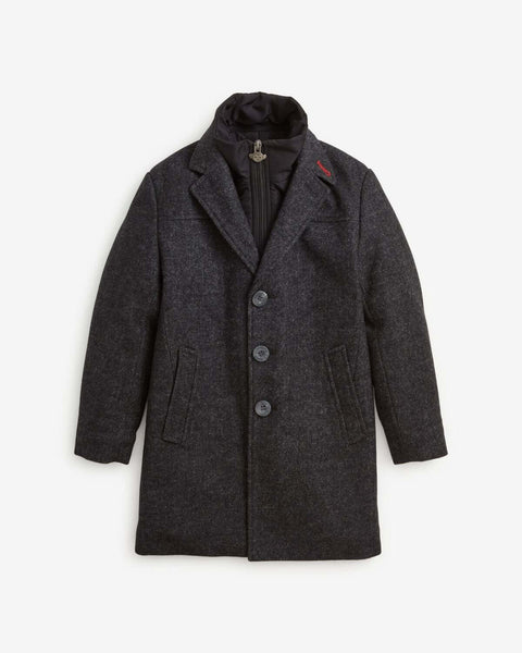 Boys Tweed Overcoat in Black | Appaman