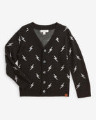 Electrifying Obi Cardigan with lightning bolts—stylish kids clothes for boys and girls, perfect for back to school.