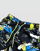 Vibrant Lemon Chill Swim Trunks for kids, featuring playful waves and citrus graphics—ideal for summer fun and stylish beach days!