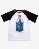 Appaman Lost in Time Rash Guard for kids, featuring a playful ship-in-a-bottle design for stylish summer adventures.