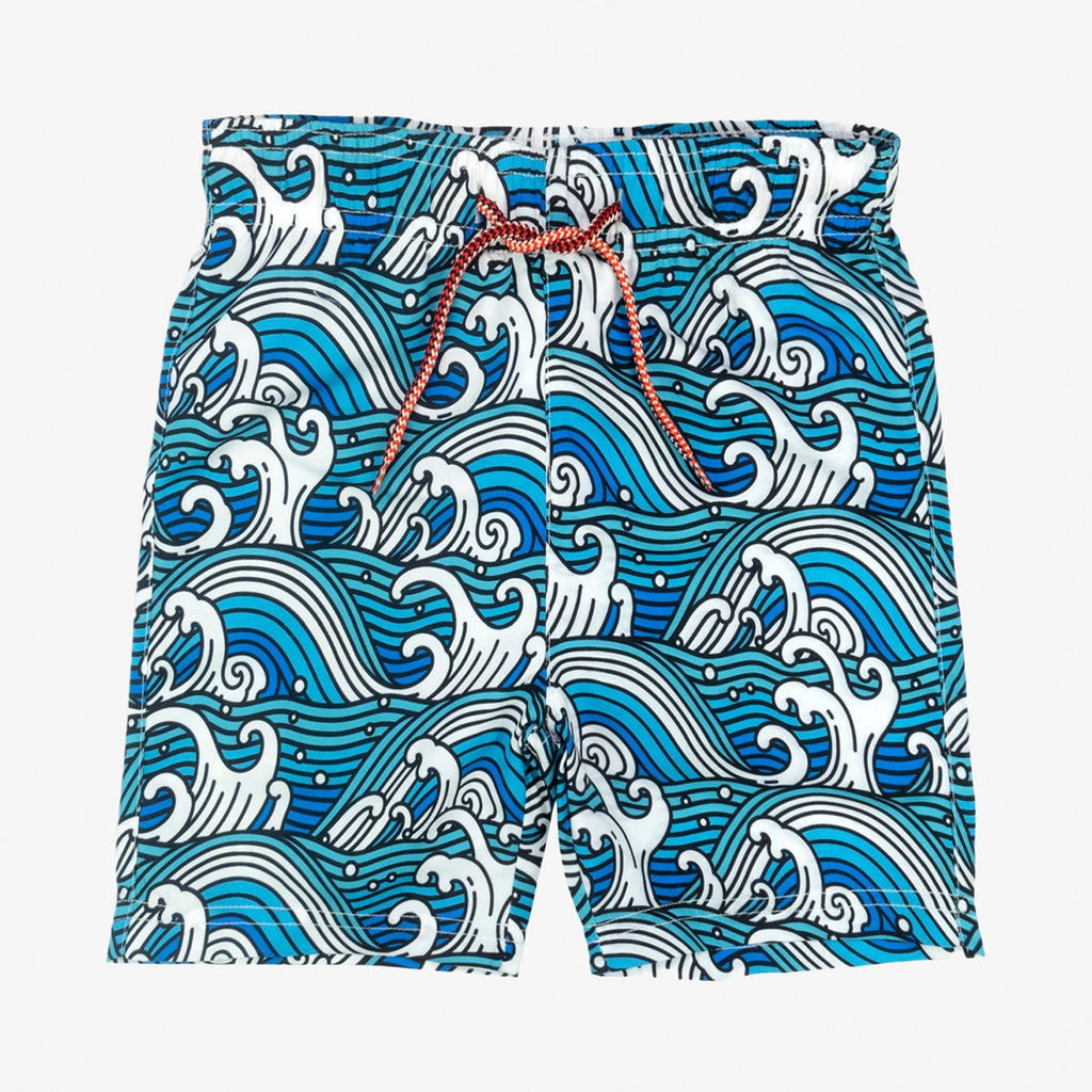Appaman Best Quality Kids Clothing Boys Swim Mid Length Swim Trunks | Waves