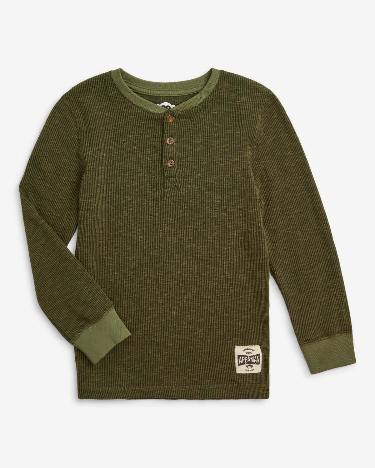 Dark Olive Craftsman Thermal Henley Dark Olive 2T