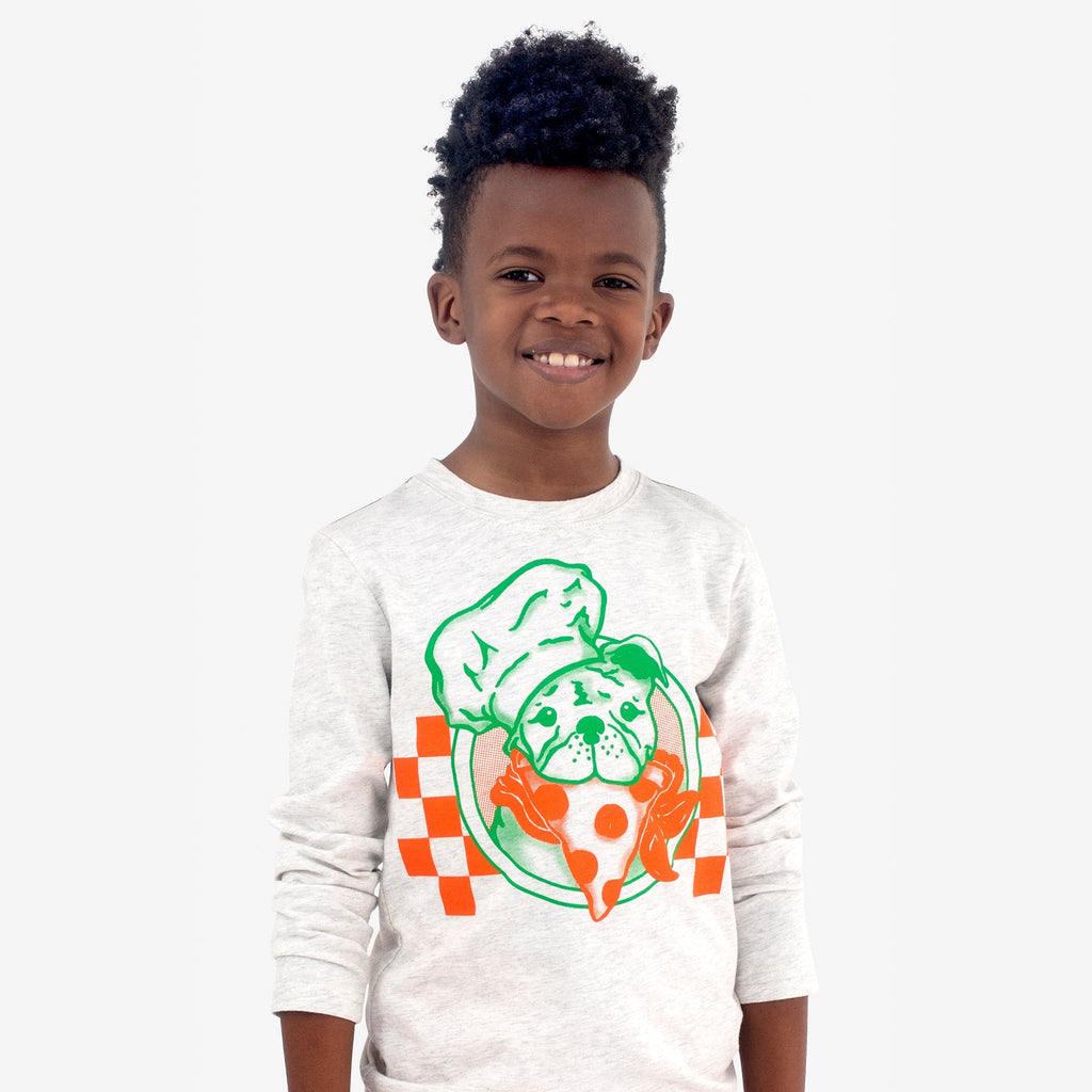 Appaman Best Quality Kids Clothing Boys Tops Graphic Long Sleeve Tee | Puperoni Pizza