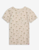 Stylish boys' palm tree print tee, soft and breathable kids clothes for sunny days and summer fun!