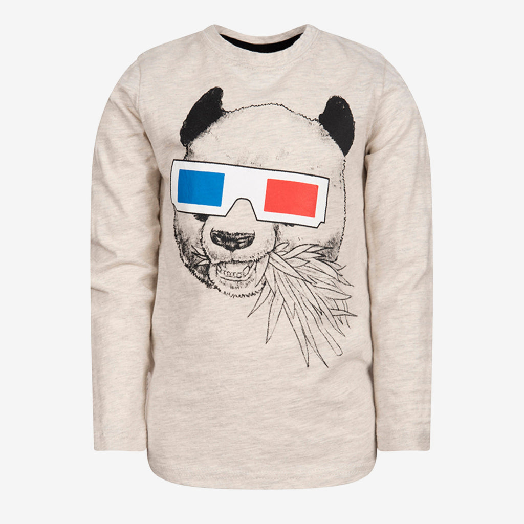 Appaman Best Quality Kids Clothing Boys Tops Panda Vision Graphic Tee | Cloud Heather