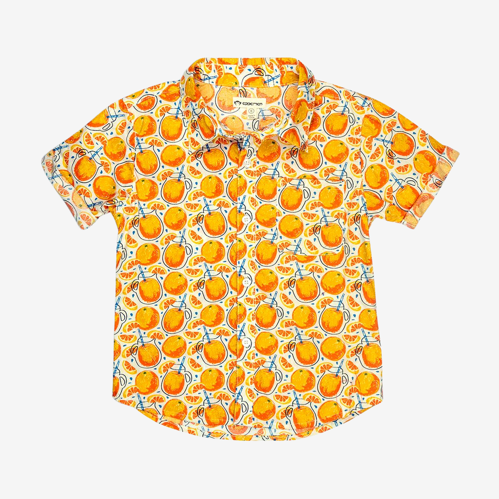 Appaman Best Quality Kids Clothing Boys Tops Playa Shirt | Orange Juice