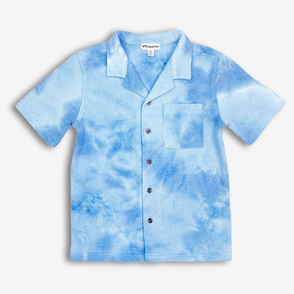 Appaman Best Quality Kids Clothing boys tops Resort Shirt | Blue Tie Dye