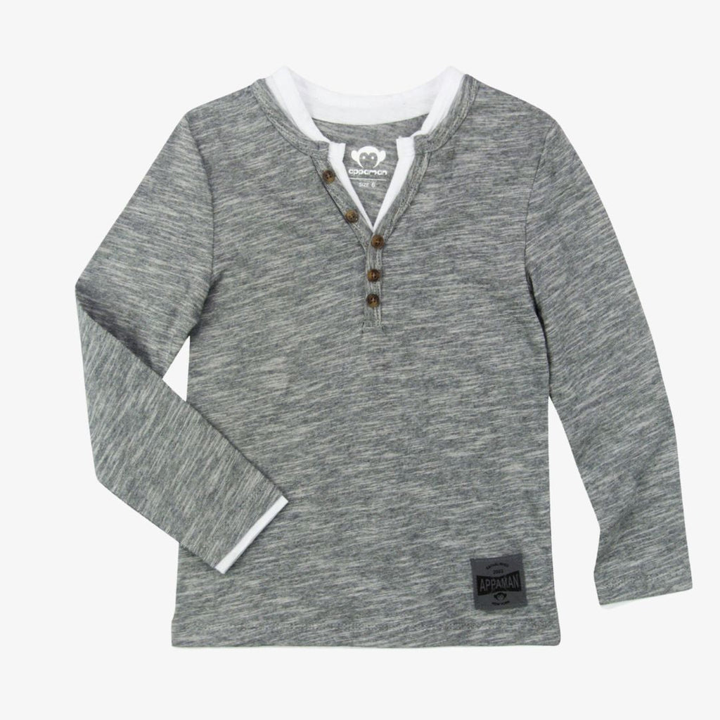 Appaman Best Quality Kids Clothing Camden Long Sleeve | Greyscale Stripe