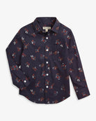 Midnight Floral button-down shirt for kids—stylish, soft, and perfect for back to school adventures!