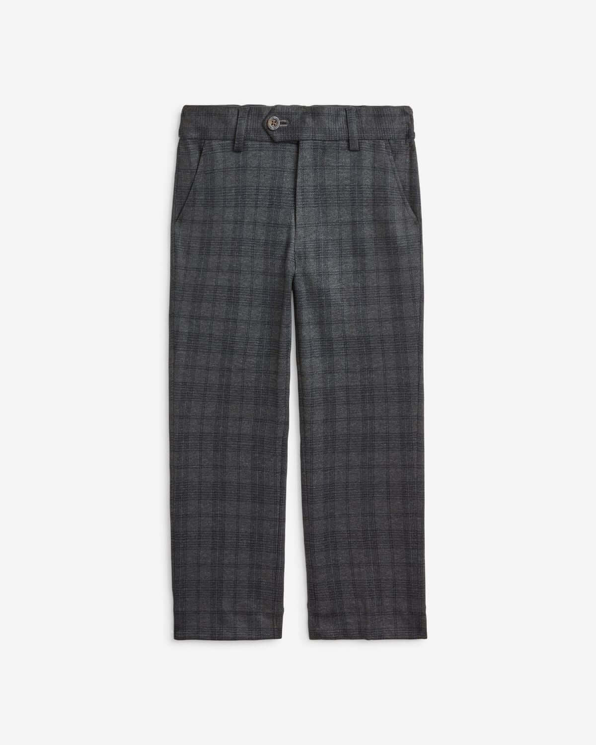 Gentleman's Plaid Stretchy Suit Pants in modern cut with a classy plaid pattern for stylish occasions.