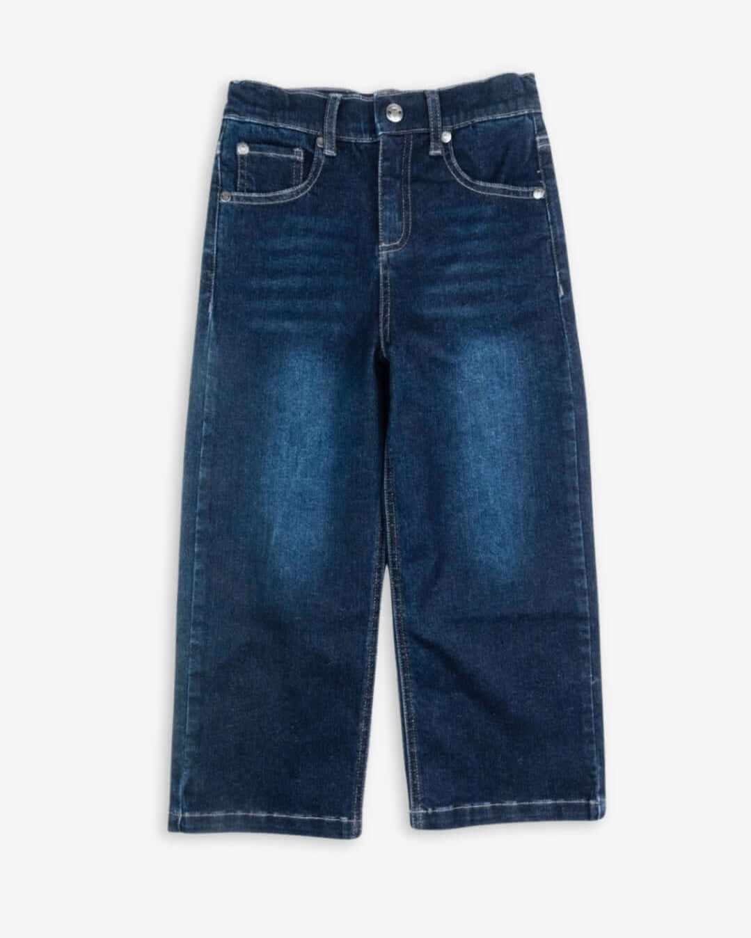 Dark Wash Liana Jeans for girls with pockets and adjustable straps, ideal for stylish and practical outfits.