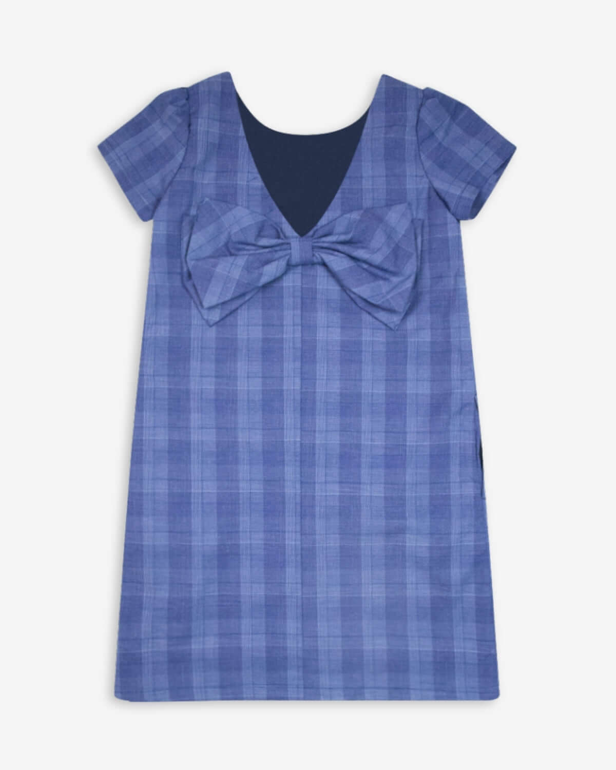 Indigo Glen Plaid Lulu Bow Dress Indigo Glen Plaid / 8