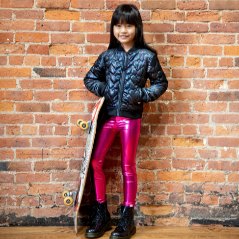Appaman Best Quality Kids Clothing Girls Leggings Legging | Metallic Fucshia