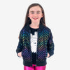 Appaman Best Quality Kids Clothing Girls Outerwear Nikki Bomber Jacket | Black Rainbow