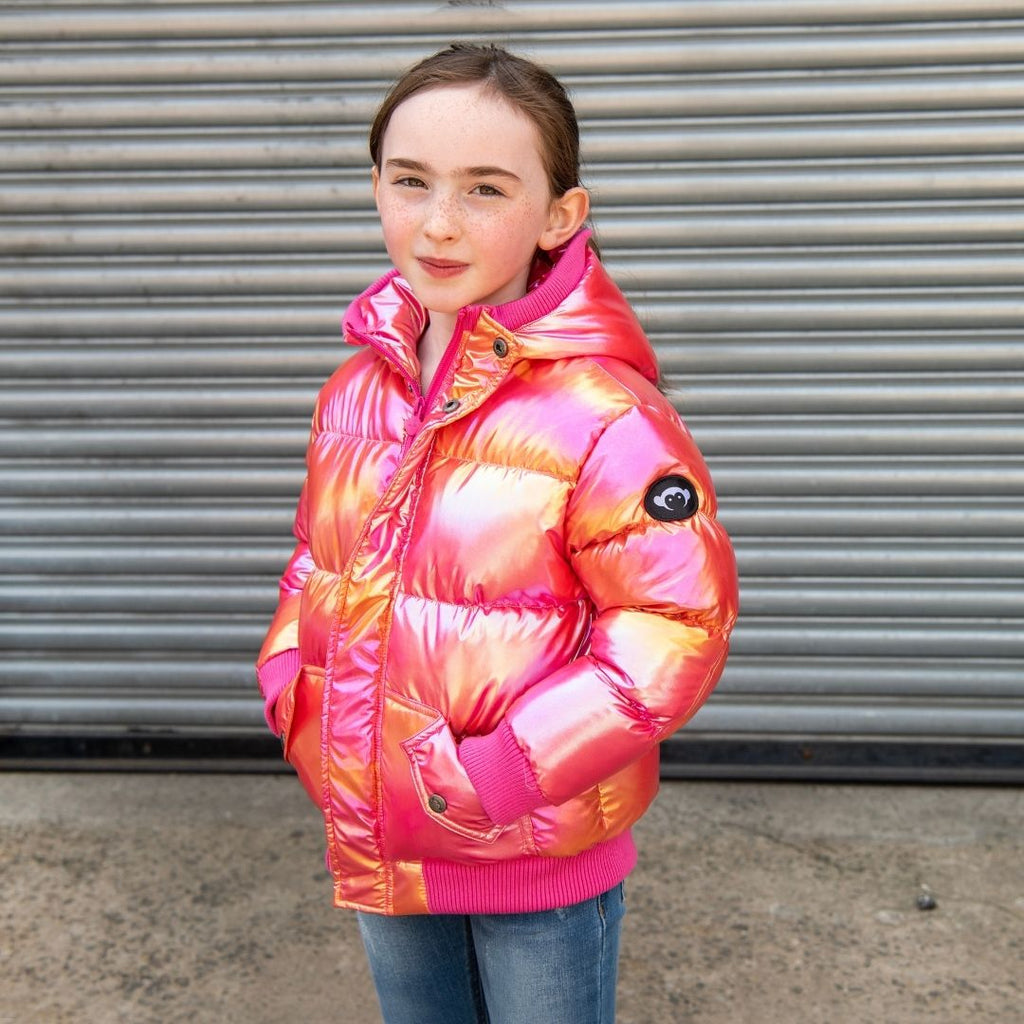 Appaman Best Quality Kids Clothing girls outerwear Puffy Coat | Citrus Sparkle