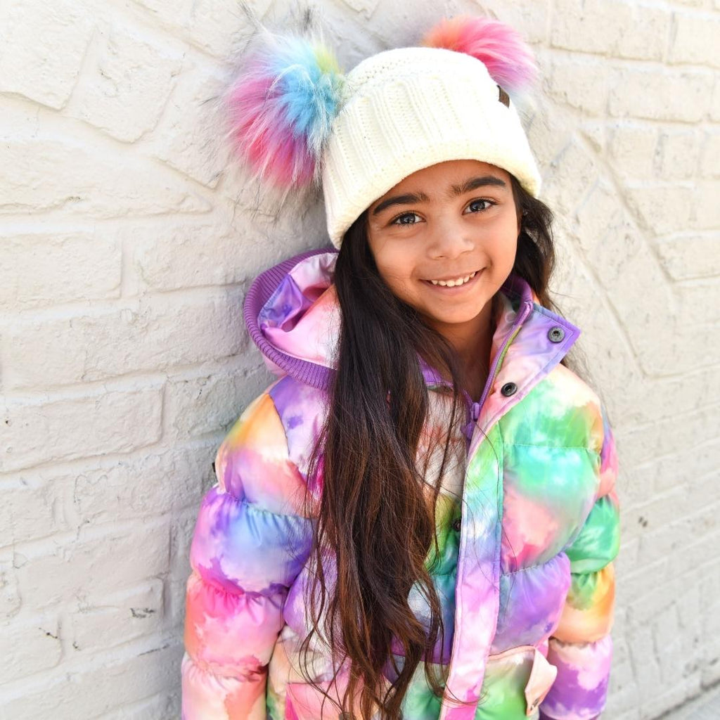 Appaman Best Quality Kids Clothing girls outerwear Puffy Coat | Watercolor