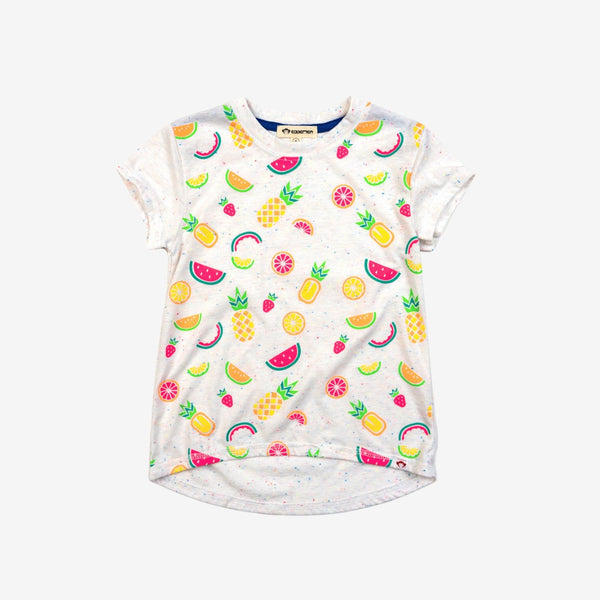 Appaman Best Quality Kids Clothing Girls Summer Tops Circle Tee | Speckled White