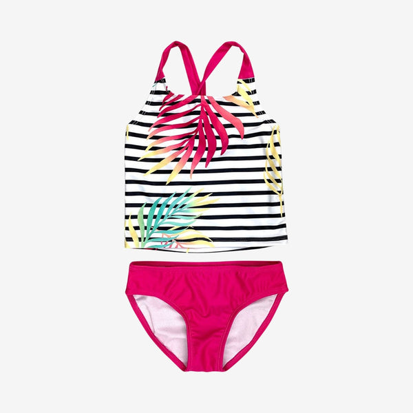 Appaman Best Quality Kids Clothing Girls Swim Emily Tankini Set | Tropical Palms