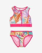 Vibrant Palm Beach Sophie Bikini set featuring a fun halter top and playful palm prints—perfect for stylish summer adventures!