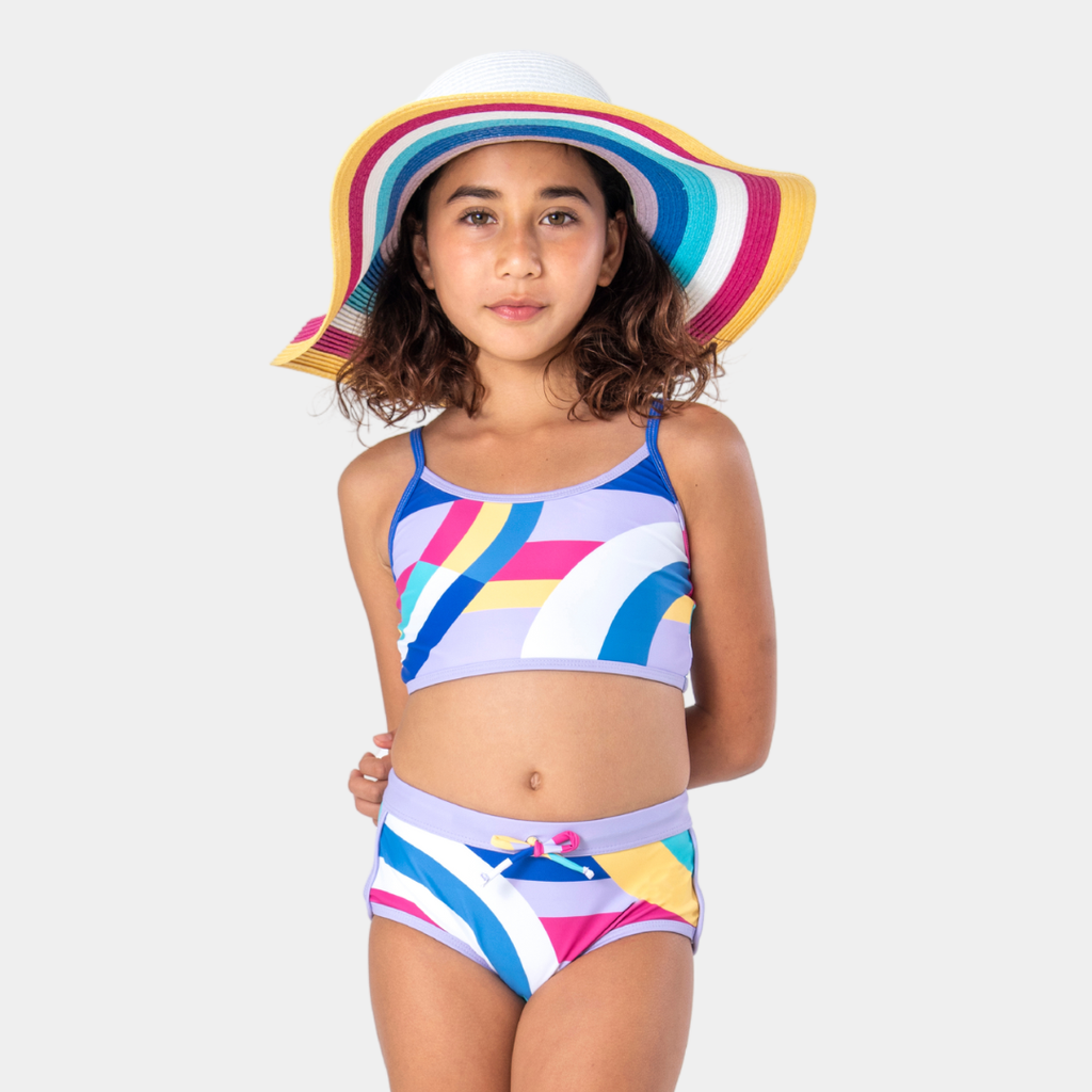 Appaman Best Quality Kids Clothing Girls Swim Stella Swim Set | Retro Stripes