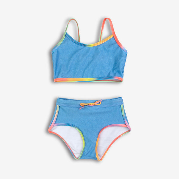 Appaman Best Quality Kids Clothing Girls Swim Stella Swim Short Set | Digital Denim