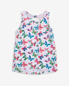 Vibrant girls' Hazel Top with butterfly print, perfect for fun days out or back to school adventures!
