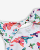 Close-up of the playful butterfly print on the Hazel Top, perfect for stylish kids' clothes.