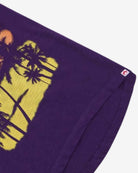 Dark violet tee with cool palm tree sunset design—stylish kids clothes for boys and girls, ready for adventure!