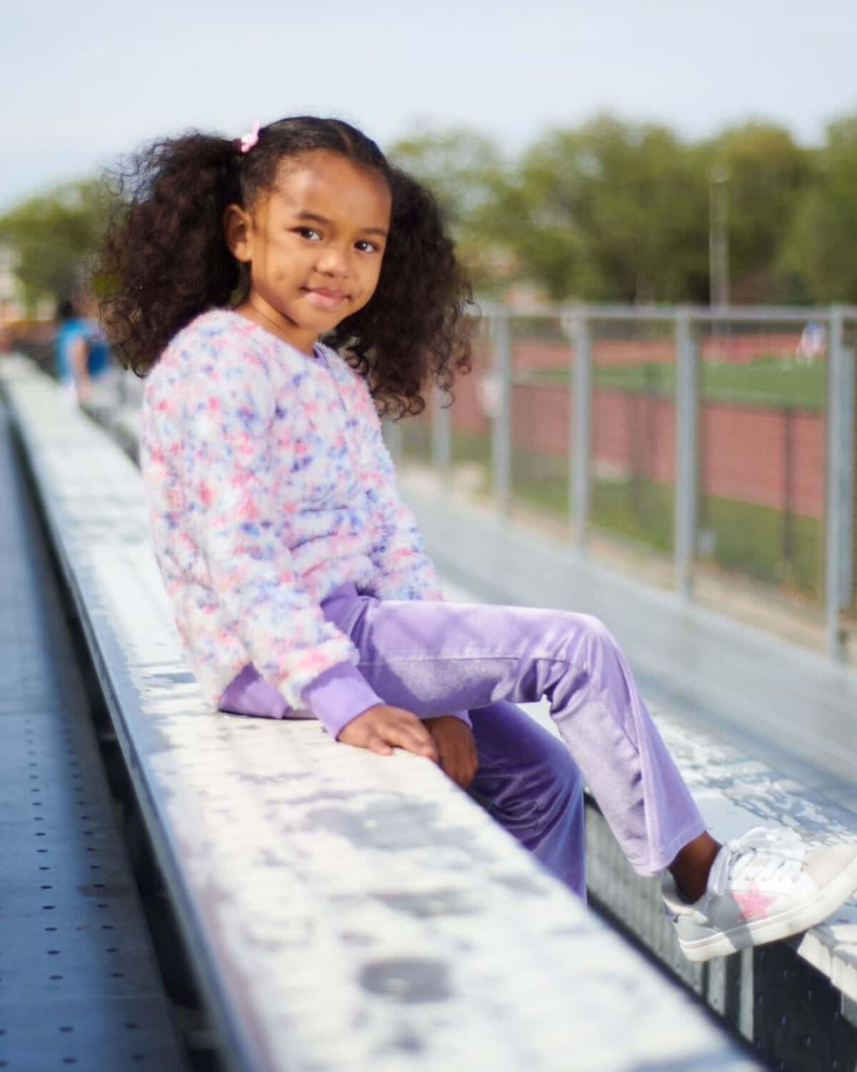 Girls Faux Fur Top | Speckled Cloud | Appaman