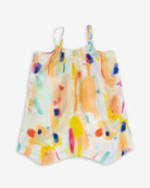 Vibrant watercolor tank top for kids with spaghetti straps—sure to brighten any summer day in style!