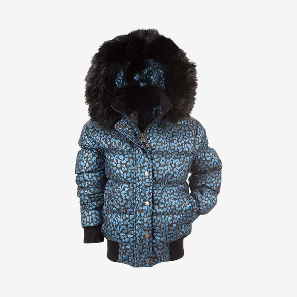 Appaman Best Quality Kids Clothing Girls Winter Coats Kyla Puffer Coat | Teal Leopard