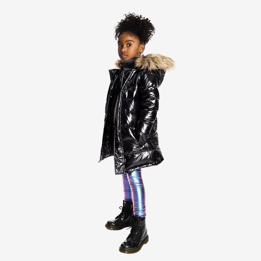 Appaman Best Quality Kids Clothing Girls Winter Coats Long Down Coat | Sparkle Black