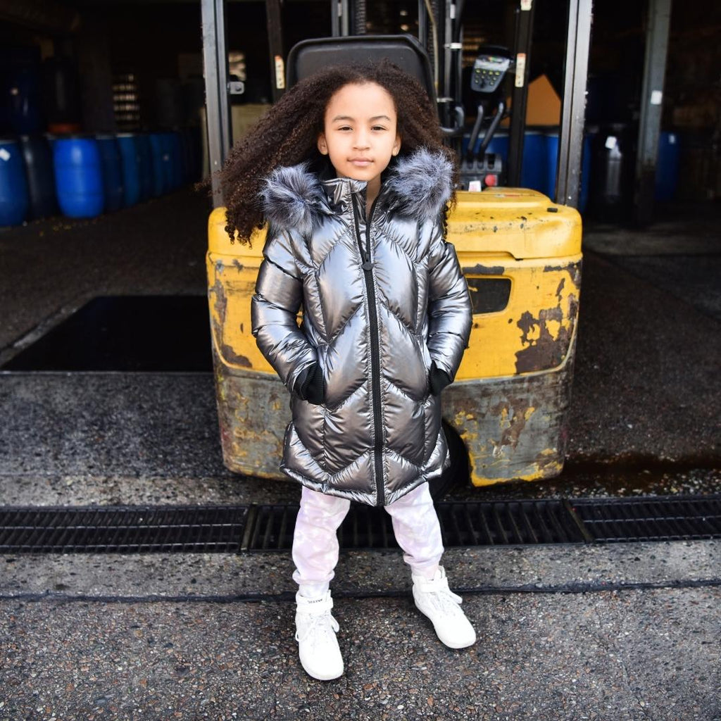 Appaman Best Quality Kids Clothing Girls Winter Coats Nova Long Coat | Gunmetal