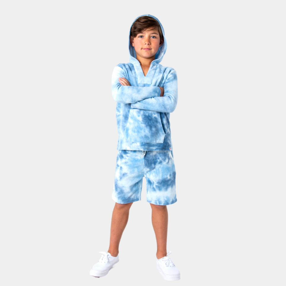 Appaman Best Quality Kids Clothing Sweater/Hoodie Baja Pullover | Terry Sky Tie Dye