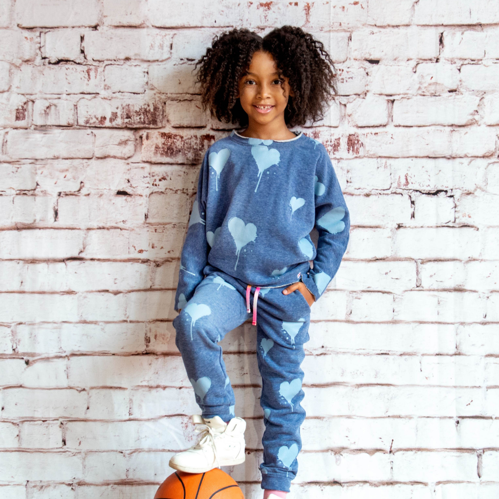 Appaman Best Quality Kids Clothing Sweater/Hoodie Slouchy Sweatshirt | Blue Melange